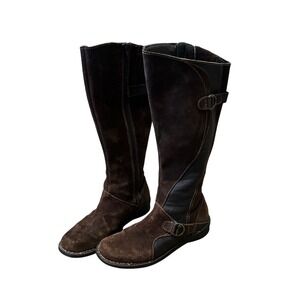 Clarks Women's Brown Suede Leather Buckle Boots Size 8M